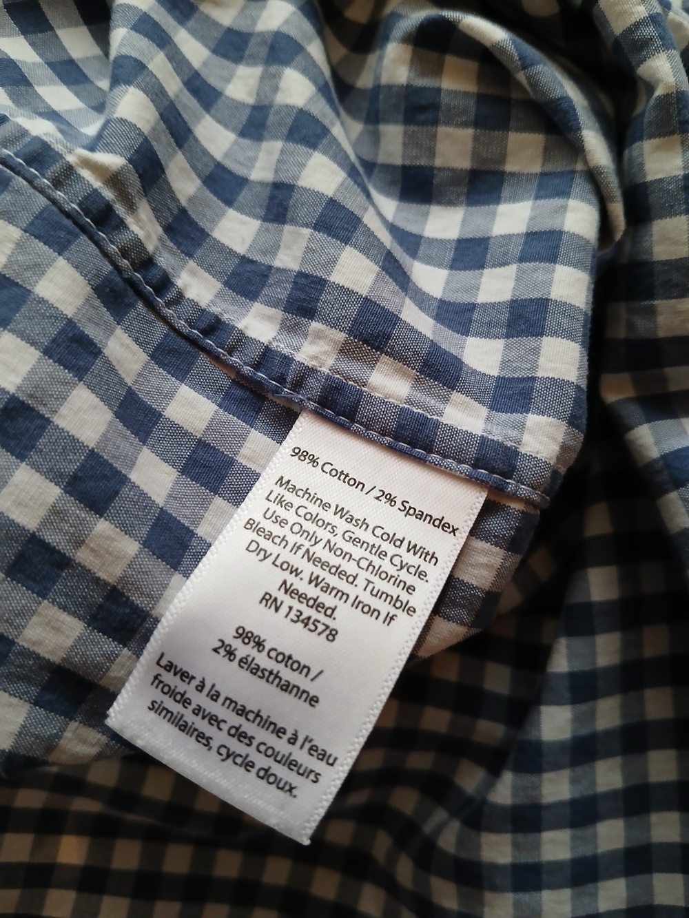 Men's Vineyard Vines Blue and White Gingham Button-Down Shirt 2XL - Picture 5 of 9